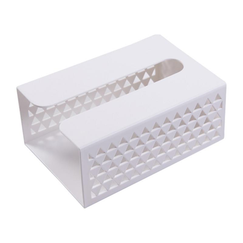 Wandmontage Zelfklevende Tissue Box Servet Houder Plastic Vuilniszak Dispenser Opbergmanden Kicthen Auto Opknoping Organisator: white