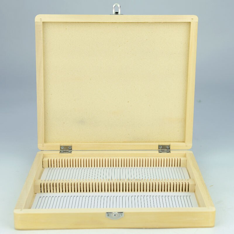 100pcs Wooden Microscope Slides Box Pathological Slides Storage Box Holder Case