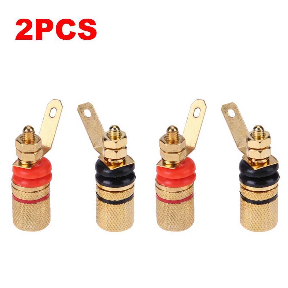 Amplificador chapado en oro de 2-10 piezas, Terminal de altavoz, poste de encuadernación, Conector de enchufe Banana, adecuado para enchufes Banana de 4mm