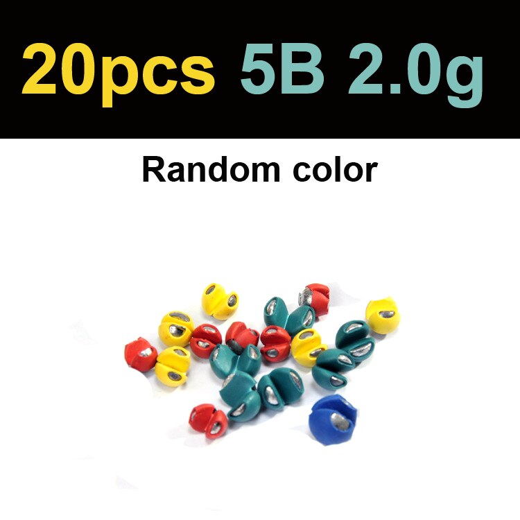 Aparejo de pesca de plomo con revestimiento de goma, aparejos de pesca de carpa, con plomo dividido reutilizable, 20 Uds.: 5B 20PCS