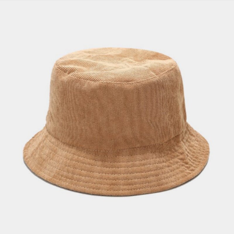 Vendbar corduroy spand hat cap afslappet to sider slid blank fiskere hat udendørs sport solid strand paname solhat droshipping: Khaki