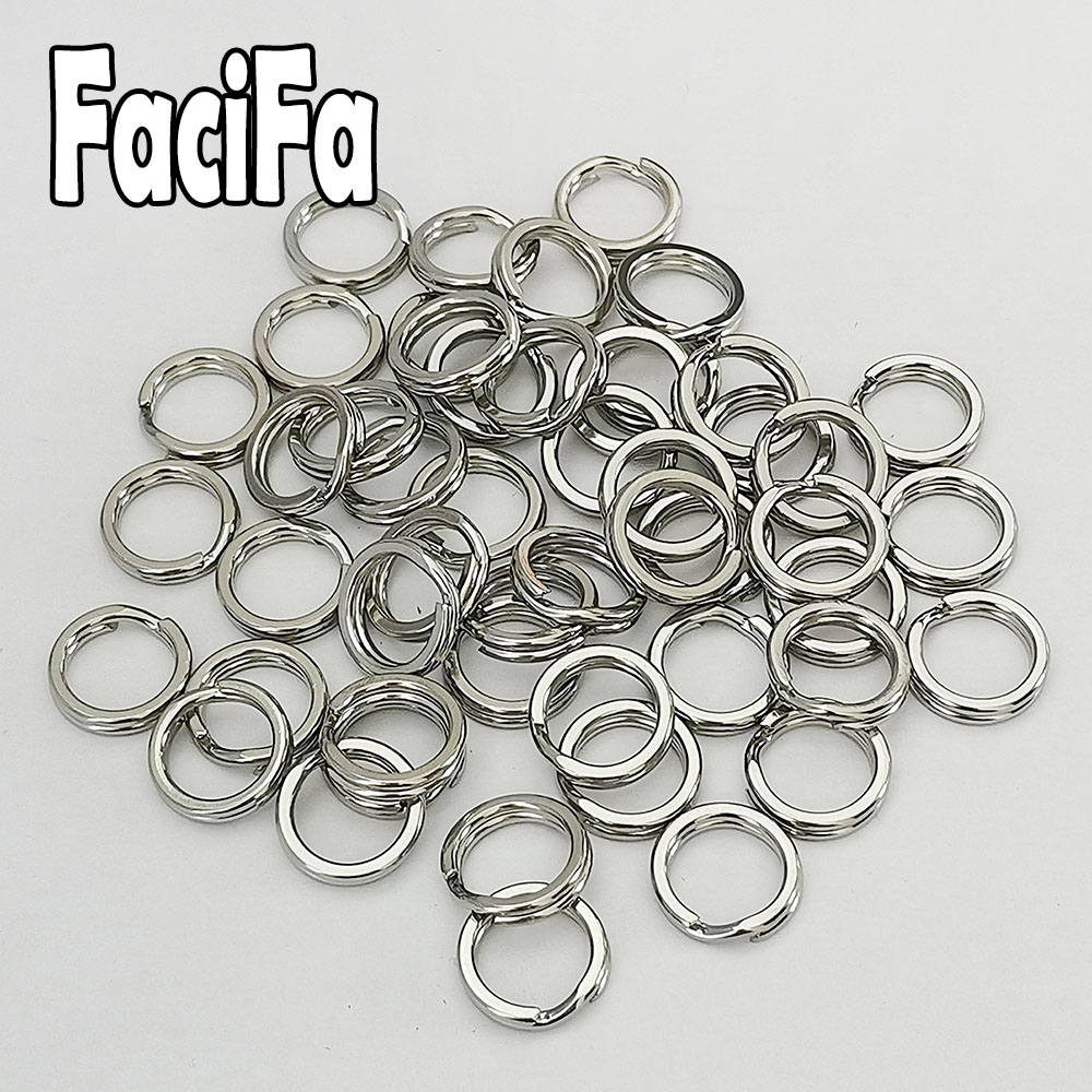 100 or 50 Pcs Stainless Steel Split Ring Fishing Double Loop Oval Split Ring Accessories For Carp Fishing Hook Snap Lure Swivel