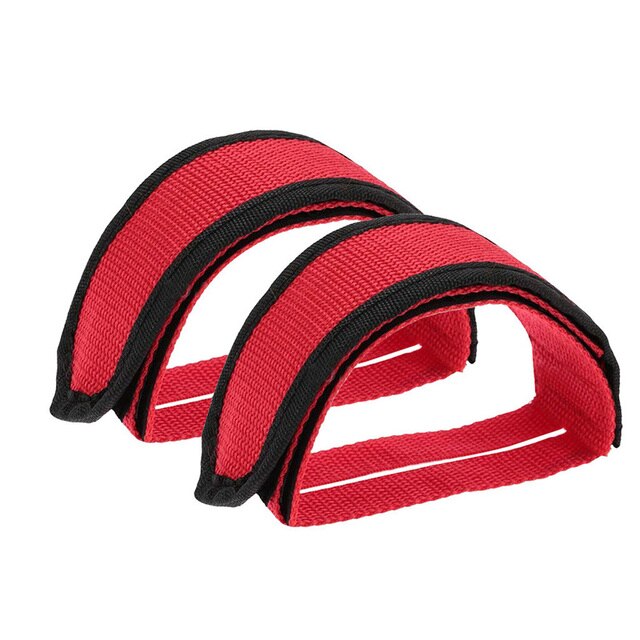 2Pcs Fiets Pedaal Bandjes Teen Clip Riem Riem Adhesivel Fiets Pedaal Tape Fixed Gear Fietsen Fixie Cover: Rood