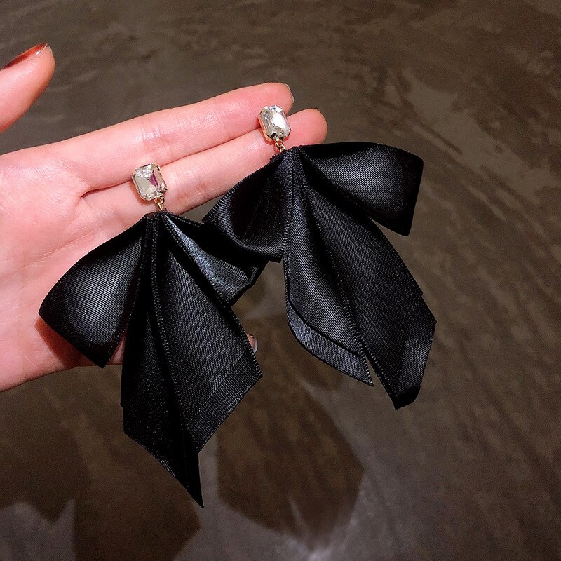 Klassische Elegante Bogen Band Ohrring Lange Eardrop Graceful Romantische Korea Retro Alte Ohrring Für Weibliche Gutes Spiel Mit Kleid