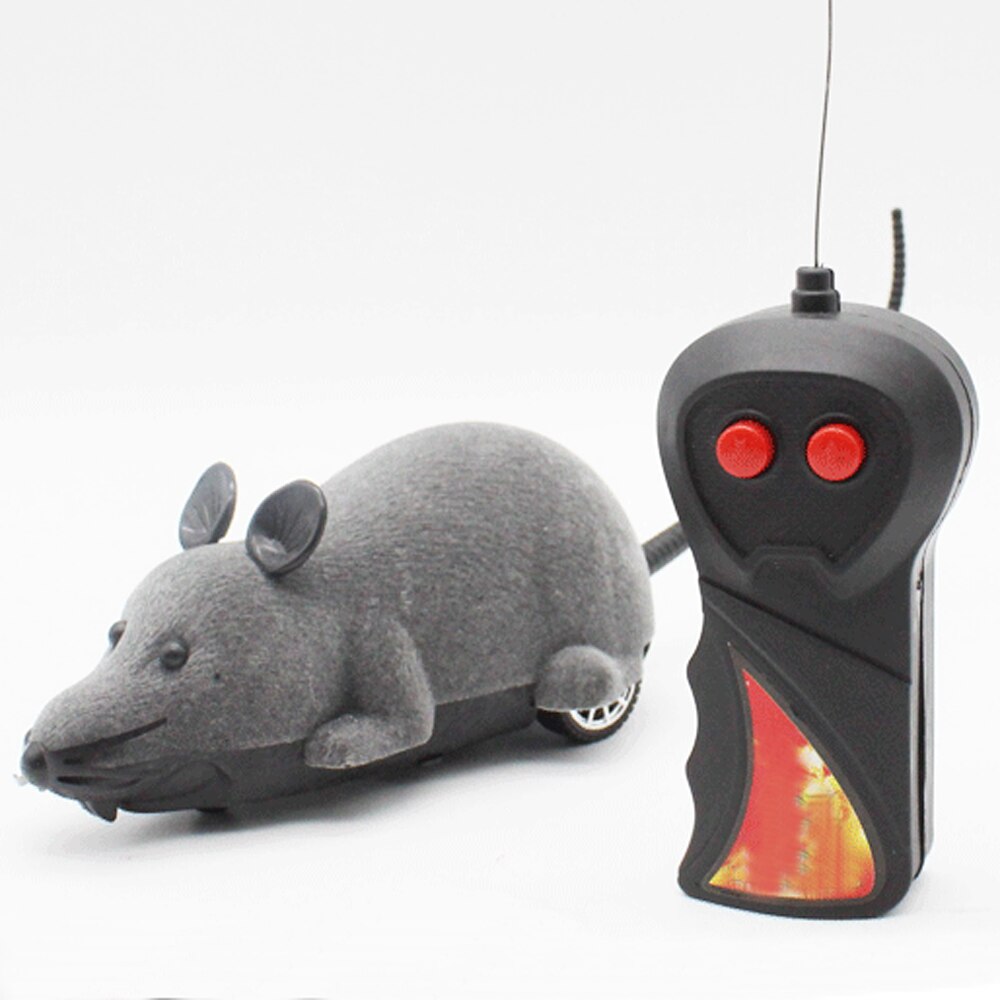 Draadloze Afstandsbediening Elektrische Muis Kunstmatige Rat Cartoon Dieren Muizen Puppy Interactieve Kat Speelgoed Huisdier Producten: grey