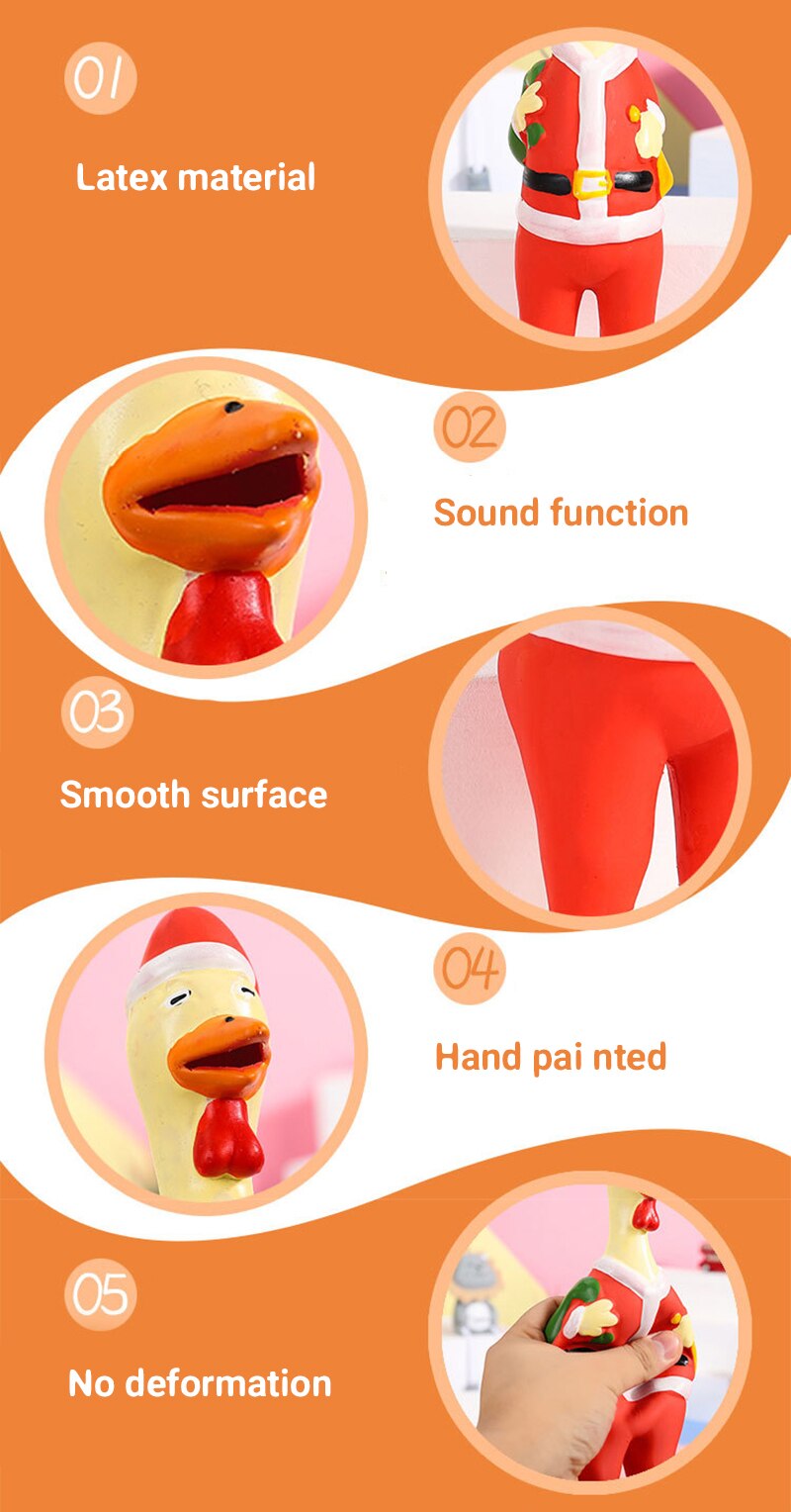 Screaming Chicken Pets Dog Toys Christmas Squeeze Squeaky Sound Funny Toy Safety Rubber For Dogs Molar Chew Toys