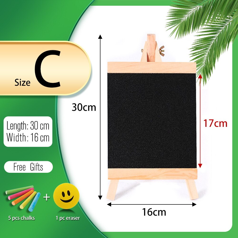 5 Styles Mini Chalkboard Desktop Blackboard Pine Wood Frame Table-top Black Board With Easel For Memu Drawing Bulletin Boards: Blue
