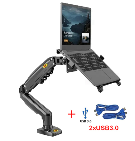 2 en 1 NB F80 + FP-2 pour moniteur 17-30 "+ 10"-17 "support de bureau pour ordinateur portable support de montage pour ordinateur portable pince pour ordinateur portable
