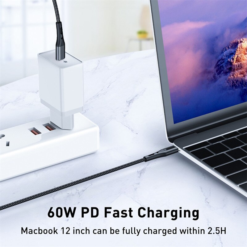 Voor Macbook Pro Air Ipad Pro Oplaadkabel Usb C Naar Usb C Kabel Qc 4.0 Pd Snel Opladen Voor xiaomi 11 10 9 Redmi 10 Note 9 8 Pro