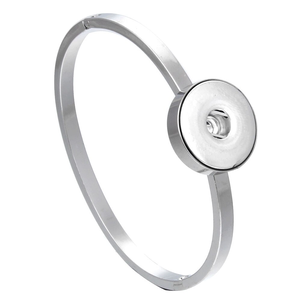 Stainless Steel Bracelet Snap Button Bracelet Bangle for Women Fit 12mm or 18mm Snap Buttons Interchangeable Charm Jewelry