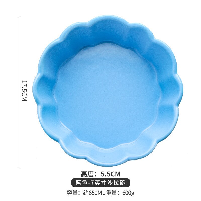 Ceramic Salad Bowl Net Red Cheese Baked Rice Baking Baking Bowl Fruit Dessert Home: gray
