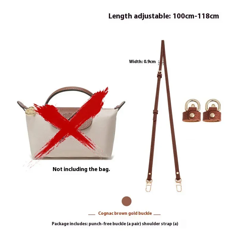 Replacement Crossbody Bag Strap for Longchamp Terra Mini Bag Shoulder Strap Without Punching Modification Bag Accessories: WHITE