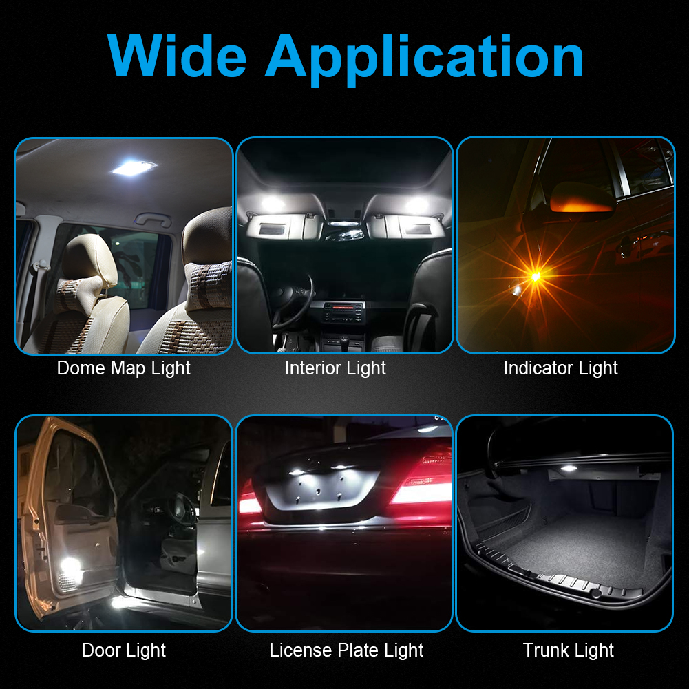 NAO T10 LED W5W ampoule LED 3030 SMD 168 194 5W5 accessoires de voiture feux de dégagement lampe de lecture Auto 12V 6000K blanc ambre rouge moteur