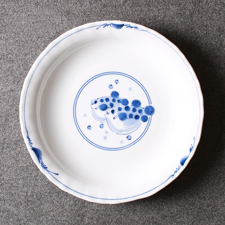 8.5 inch japanse stijl borden keramiek versterkt porselein servies keuken dineren vis dinerbord onder geglazuurd rond
