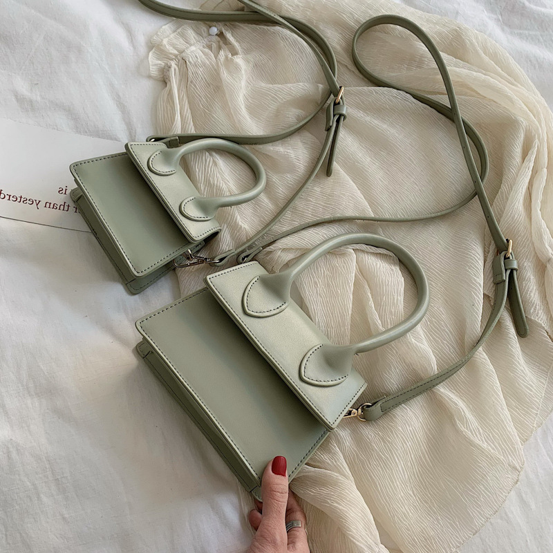 femmes Mini sac à bandoulière deux taille sac à bandoulière en cuir PU sac petit rabat d'embrayage moraillon sac à main messager: green / 12cmx10cmx6cm
