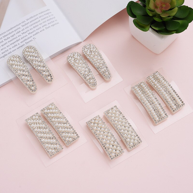 Broches para el cabello bonitos para niñas con de diamantes de imitación de perlas, horquilla para niños, accesorios para el cabello de princesa