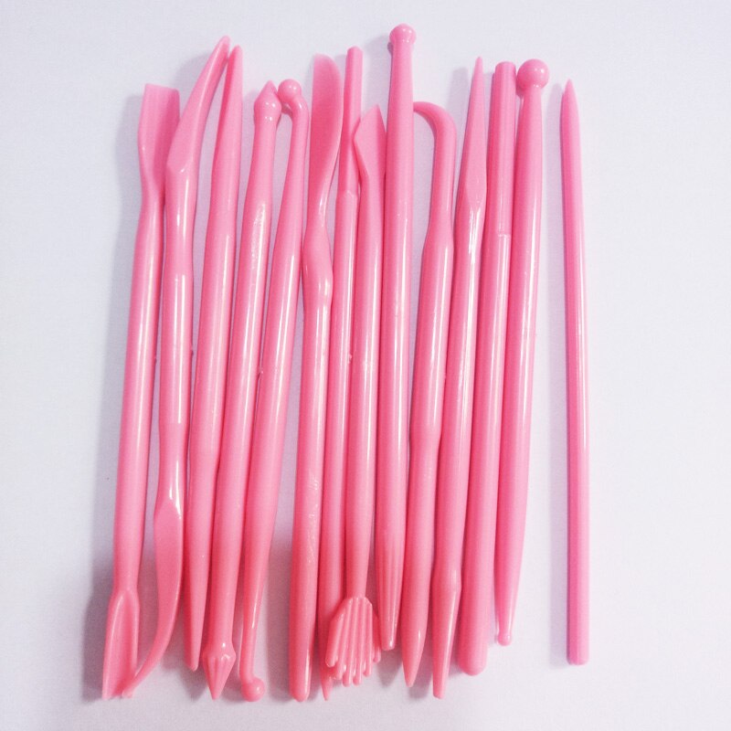 14 stk / sæt plast ler skulptur sæt kage dekorere værktøjer sæt til formning af ler legeværktøj legetøj polymer modellering ler værktøjer