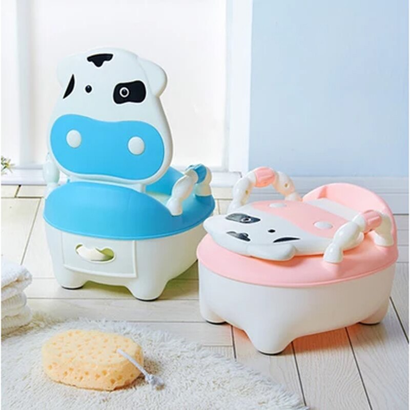 Bébé Pot multifonction bébé toilette vache enfants Pot formation siège de toilette enfants chaise Pot de toilette urinoir pour Pot gratuit brosse