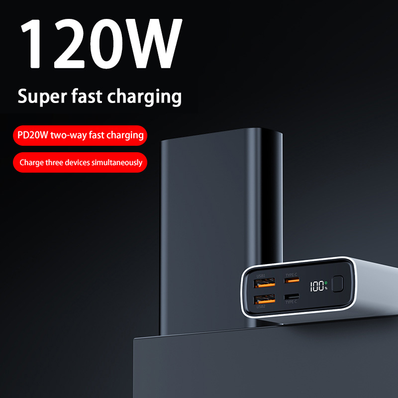 For Xiaomi 120W 100000mAh High Capacity Power Bank 2USB+2PD Fast Charging Powerbank Portable Battery Charger For iPhone Huawei
