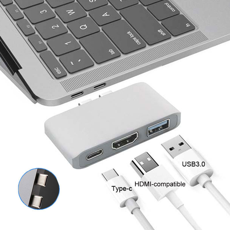 Mosible USB C Hub Thunderbolt 3 Dock with HDMI-compatible Rj45 1000M Adapter TF SD Reader PD 3.0 for MacBook Pro/Air M1 Type-c: 3-1 Silver