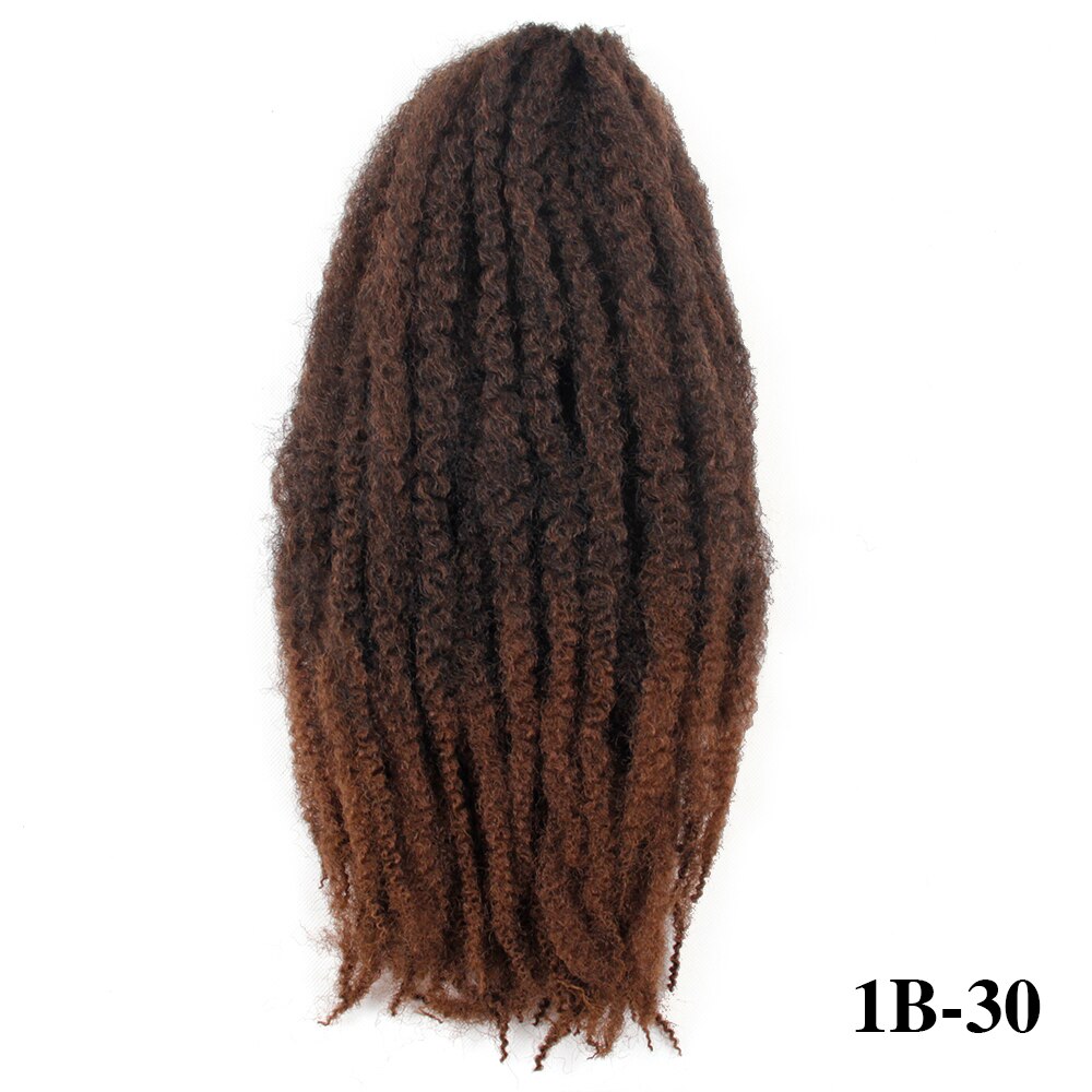 Marley fletninger hæklet ombre afro kinky twist hår syntetisk fletning hår hæklet fletninger hair extensions: T1b/30