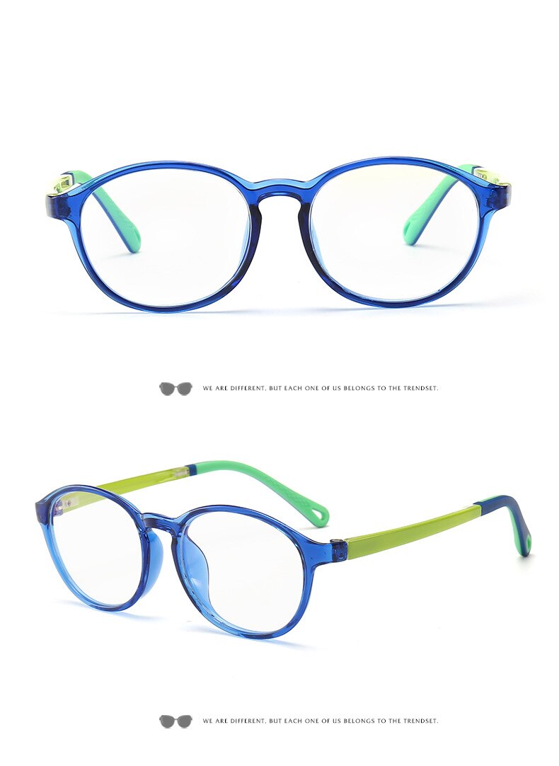 VCKA Children TR90 Silicone Glasses Frame Ultralight Eyeglass Kids Anti-blue light Boy Girl Computer Game Protective Goggle: 5