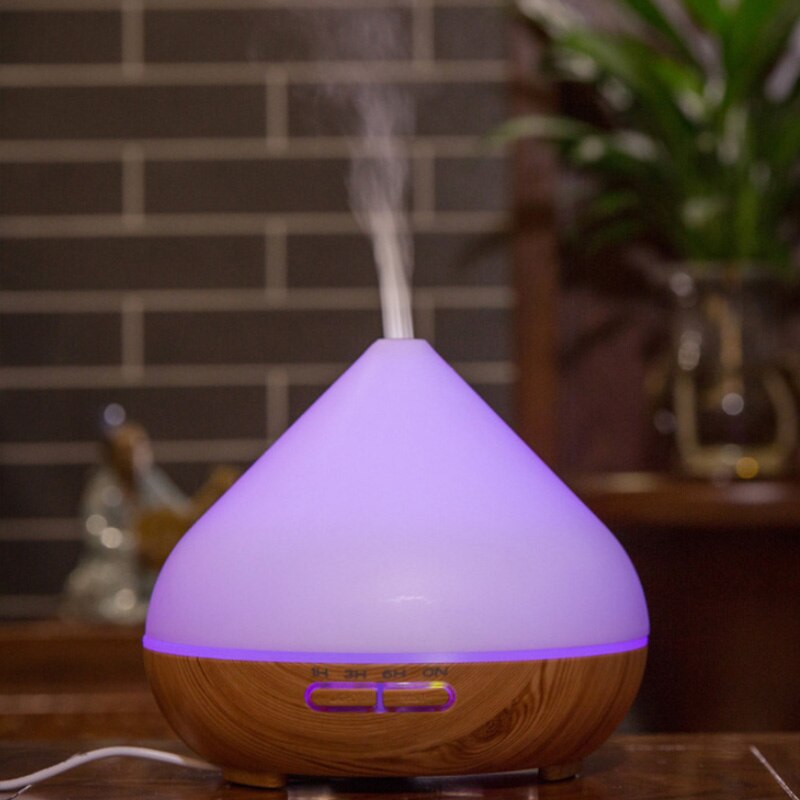 Diffuseur d'huile essentielle Premium 500ML, humidificateur, diffuseur de parfum naturel pour la maison avec 7 LED à changement de couleur avec prise ue