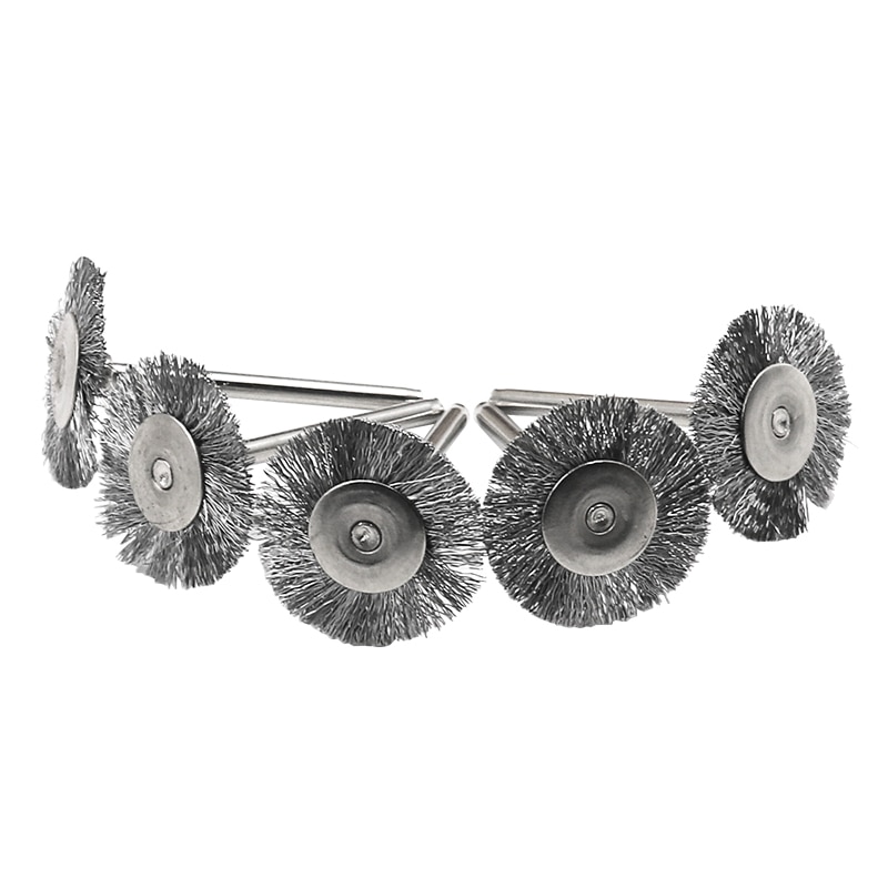 30pcs 1/8" Shank Steel Wire Brushes Dremel Rotary Wire Brushes Metal Wheel Polishing Set fits Rotary Tool Dremel Accessories