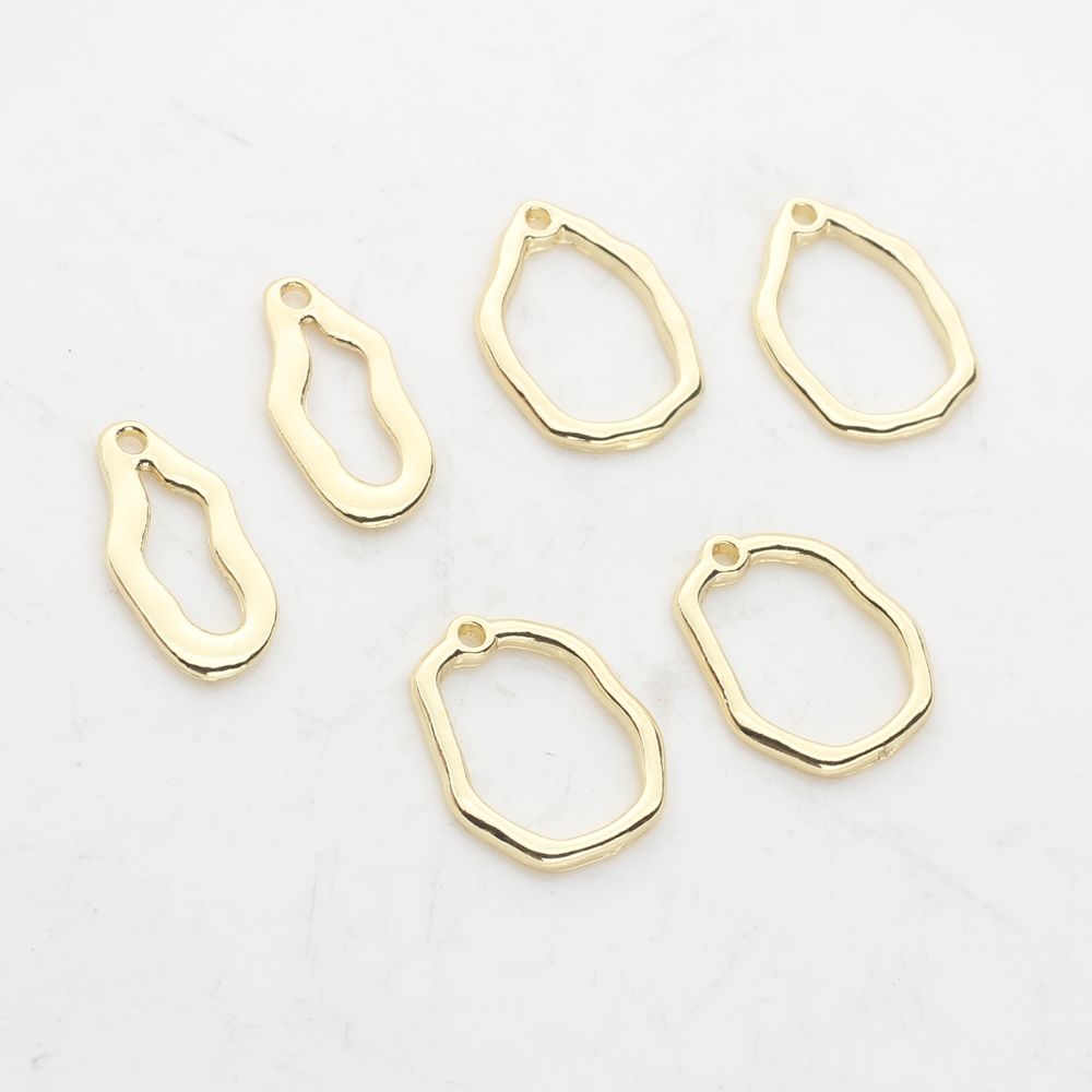 Mini géométrique rond cercle Rectangle connecteur breloques 10 pièces/lot pour bricolage boucles d'oreilles fabrication de bijoux