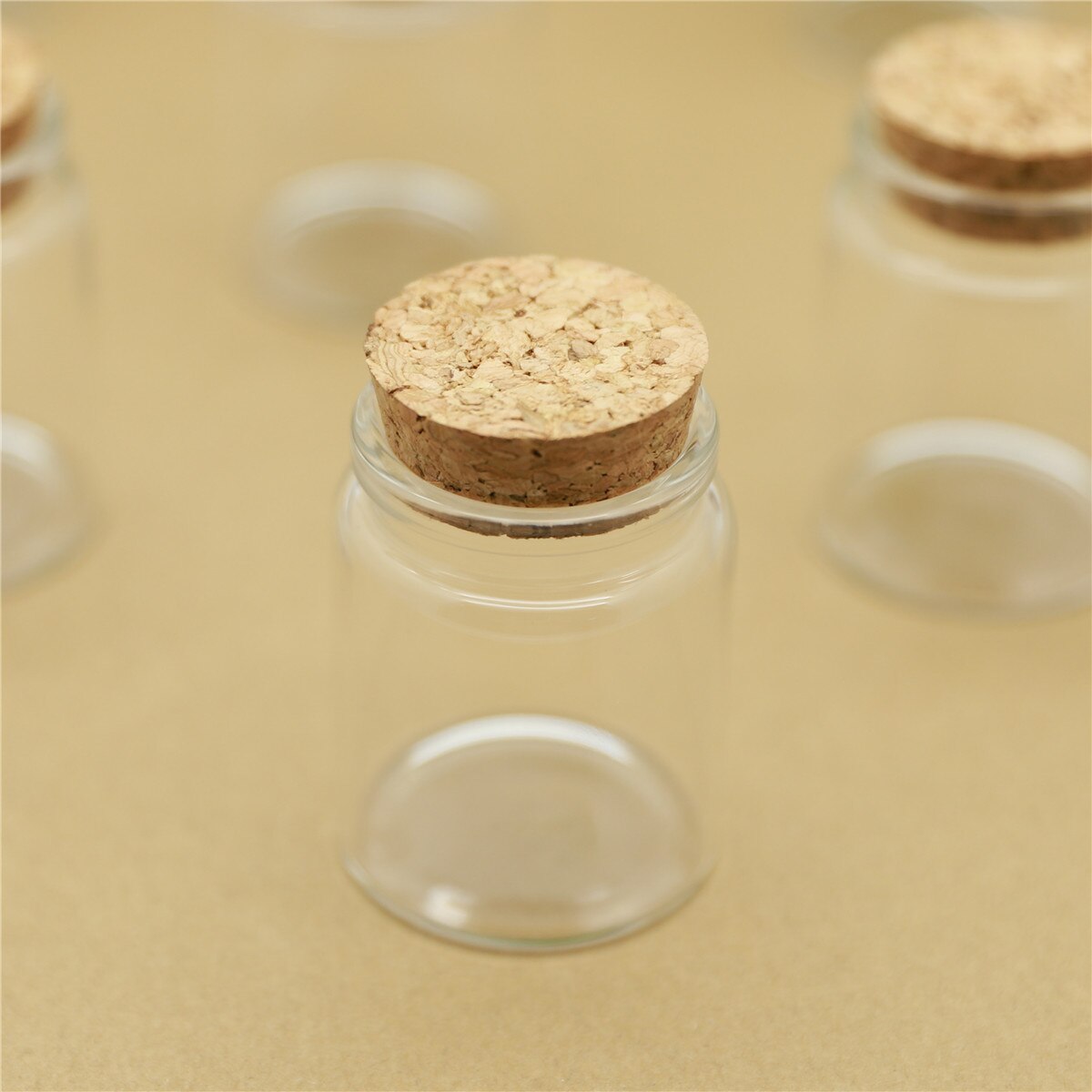 6 Pieces 47*60mm 60ml Glass bottles Corks Test Tube Tiny Storage Candy Containers Small Glass Spice Storage Bottles & jars