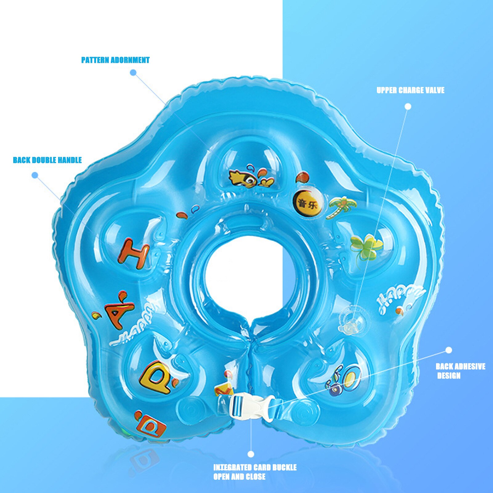 Inflatable Swimming Baby Accessories Neck Ring Float Soft Bathtub Ring Toy For Toddler Float Circle