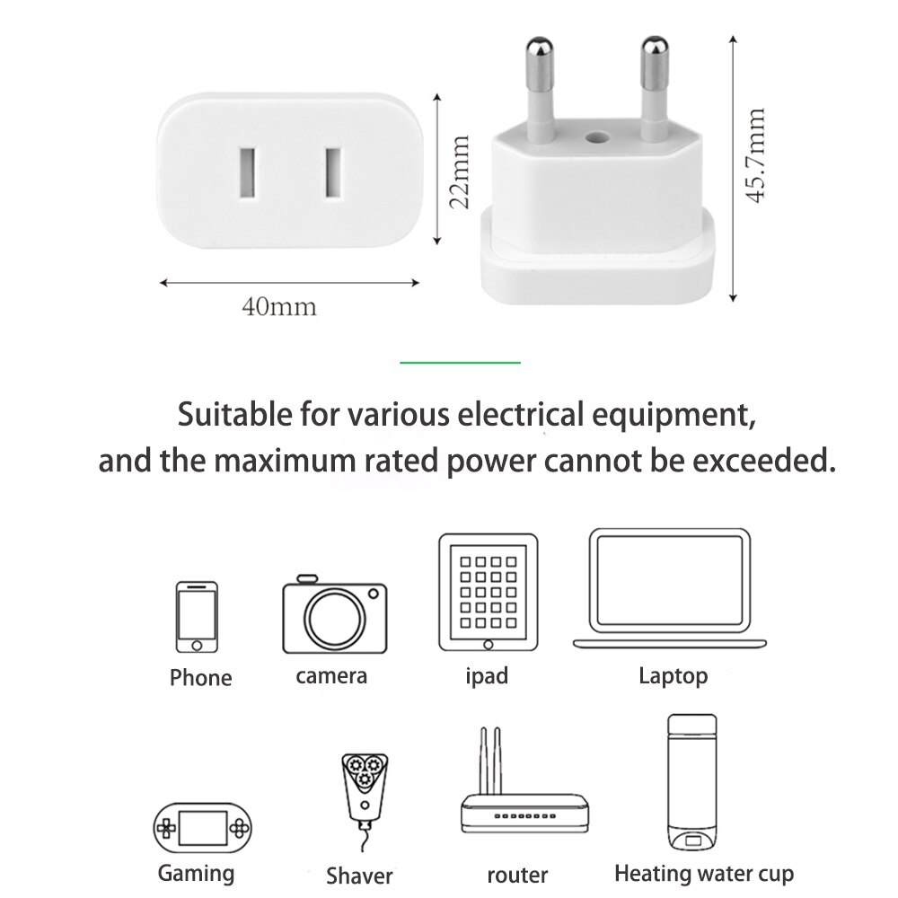 US to EU Adapter Electrical Socket US To EU Euro Europe Plug Power Plug Converter Travel Adapter