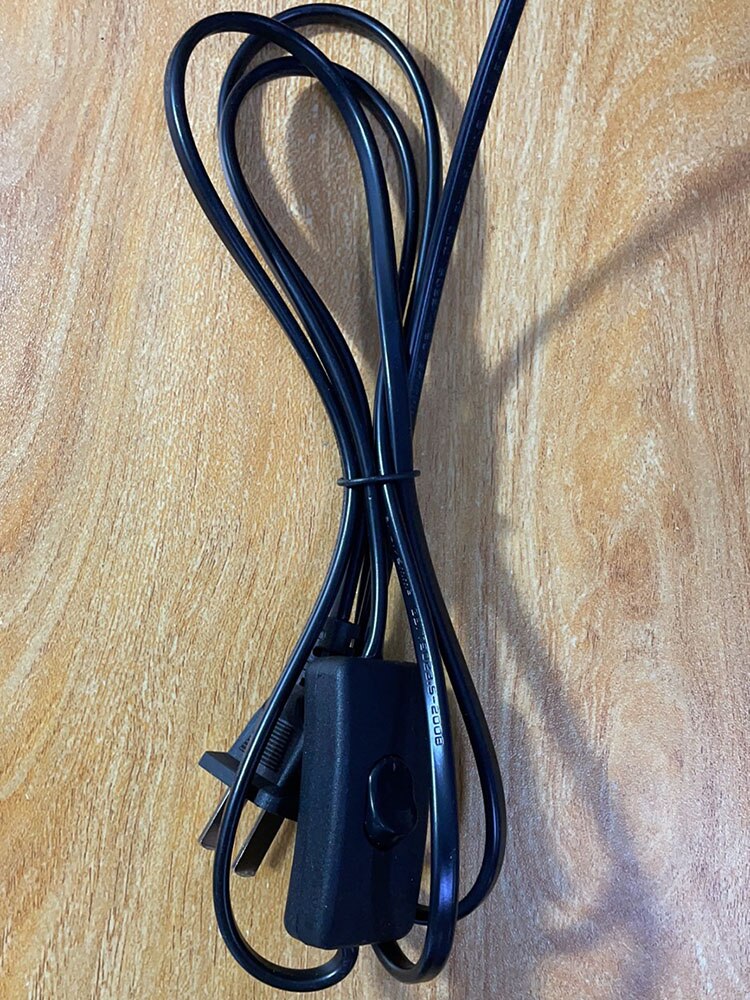1.8m Extension Cable with EU US Plug Cord Dimmable Switch Power cable AC 110V 220V electric extension cord for Table Wall Light: Black US Button