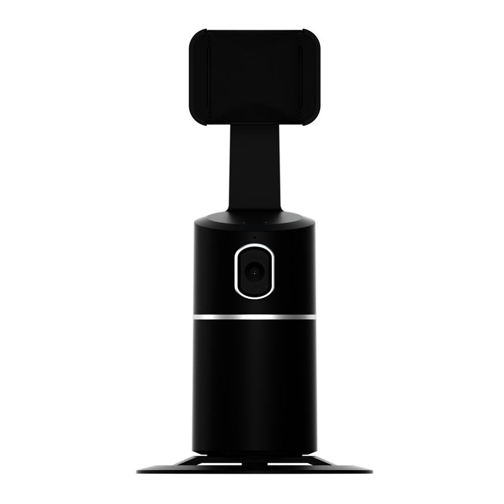Gezicht &amp; Body Tracking Telefoon Houder 360 Rotatie Mobiele Telefoon Stand Auto Smart Schieten Selfie Stick Holder All-In-Een Rotatie: Black