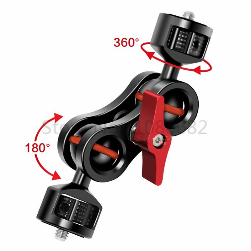 Jadkinsta 360 Grad Dual Ball Kopf Heißer Schuh Magie Arm montieren Adapter mit 1/4 "für Sony Kanon Nikon DSLR kameras Kugelkopf