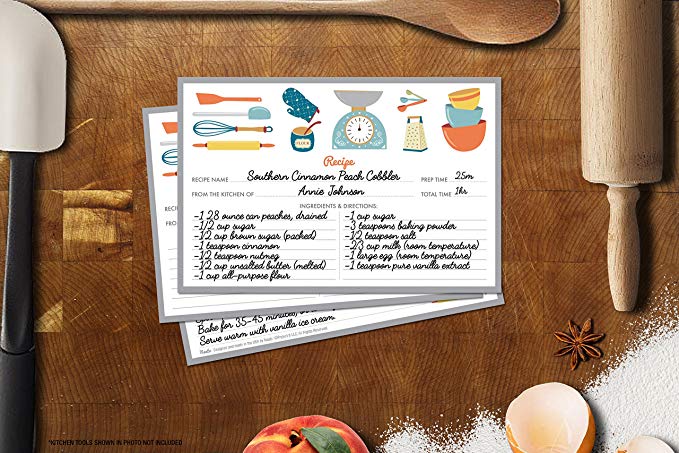 20sheet Kitchenware Recipe Cards Double Sided Cards 4x5.6 inches cardstock paper stationery for home kitchen invitation cards