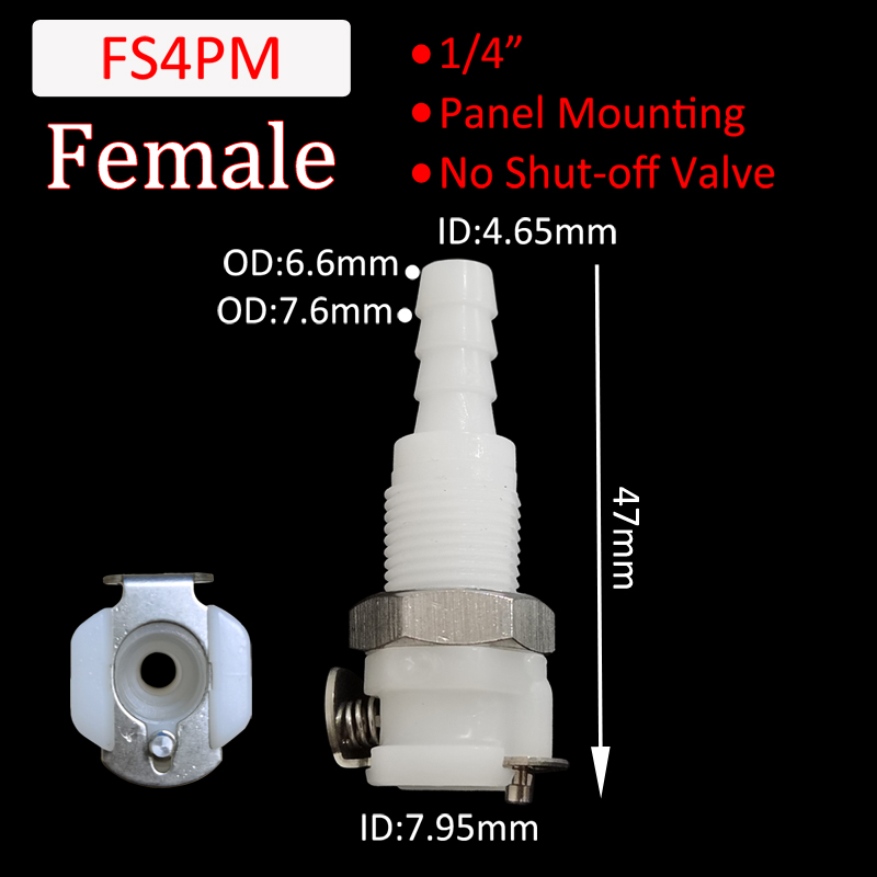 3/16 1/4 Hose Barb Valved quick Coupler disconnect fitting Coupling Male Female Quick Shut-Off Hose Joint Tube Connector