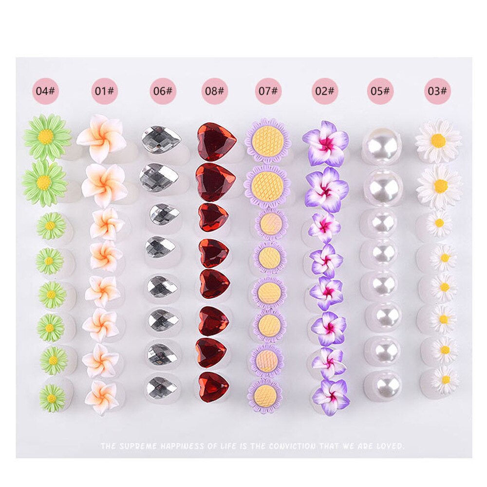 Separador de dedos de silicona suave para el cuidado de los pies, separador de dedos, margaritas, flores, perlas, corazón, diamantes de imitación, herramientas de pedicura, 8 Uds.