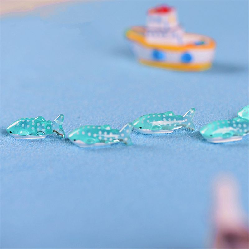 6pcs Sea Whale Mini Fish Miniature Fairy Garden Home Decoration Houses Mini Micro Landscaping Decor Doll House Accessories toy