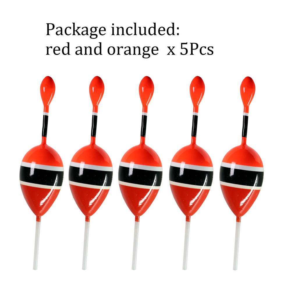 5pcs/lot Slip Float Bobbers 15g 2in Balsa Wood Fishing Slip Float 5 colors Slip Bobber Rigs: 5pcs red