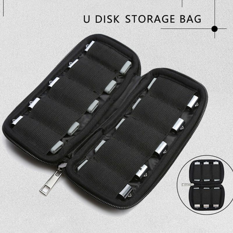 U Disk Holder-estuche organizador de unidad Flash USB, bolsa de almacenamiento anticaída S/M/L, bolsa de almacenamiento protectora a prueba de polvo a prueba de golpes para viajes