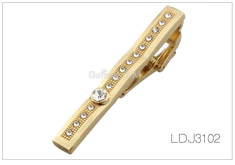 Nowe złote spinka robić krawata dla mężczyzn klasyczny miernik spinka robić krawata s stop spinka robić krawata złoty krawat kołnierz Szpilka kryształ biznes Corbata