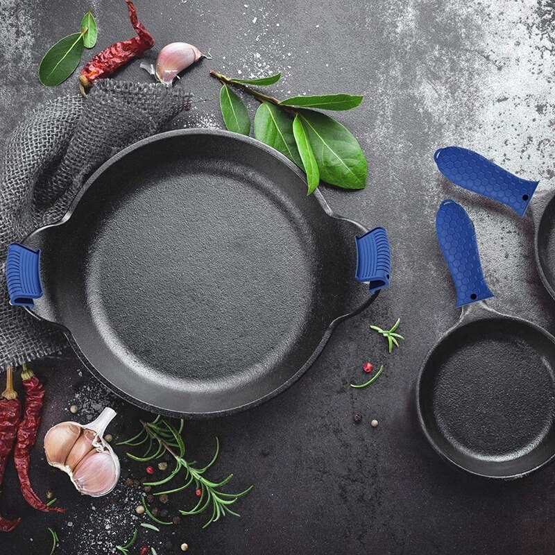 Siliconen Handvat Houder Voor Gietijzer 4 Pack Pot Handvat Mouw Non Slip Rubber Cover Set Voor Koekenpan Koekenpan pan