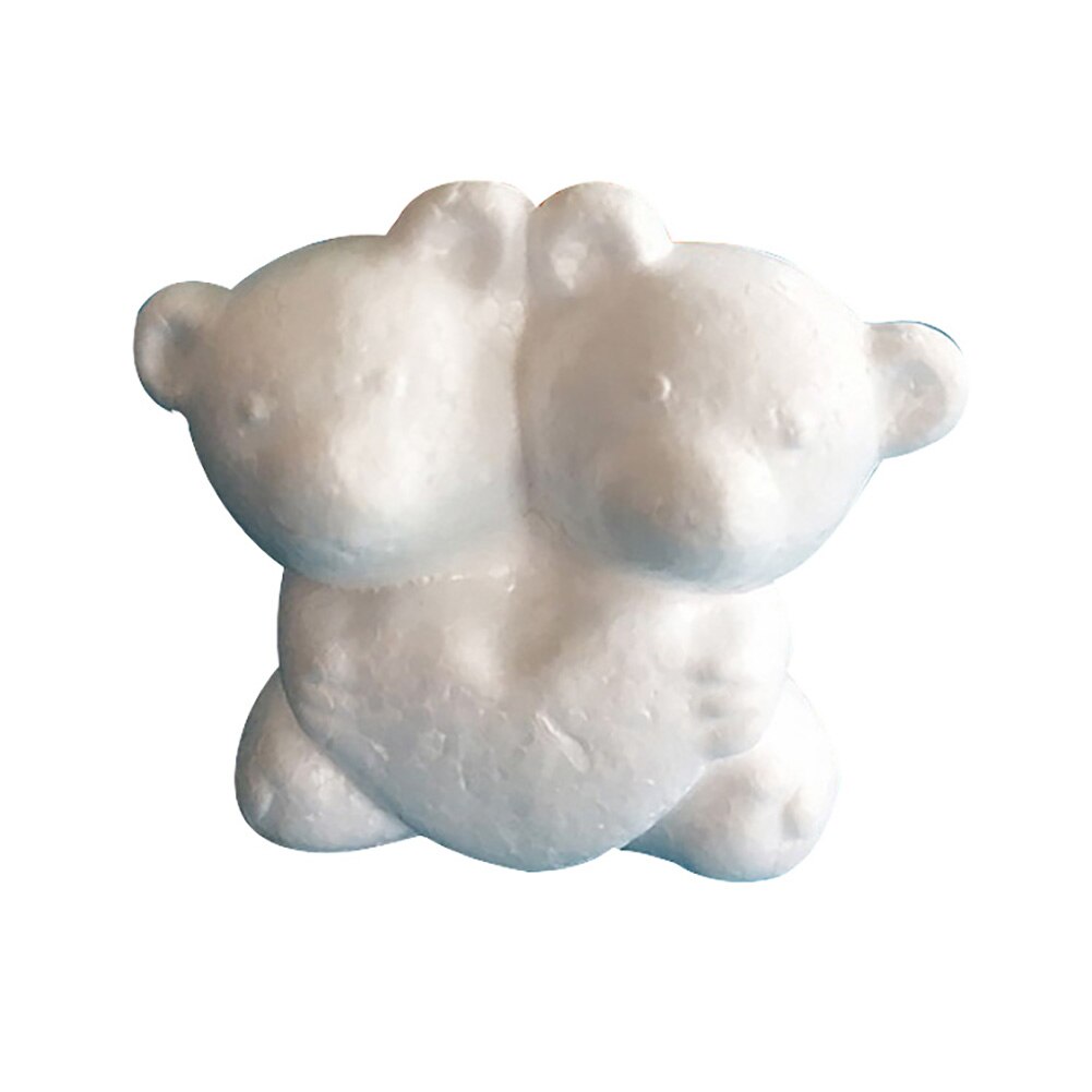 Mousse de polystyrène 2 pièces | Animal Double ours blanc bricolage, artisanat de modélisation, jouets pour fête de noël, décoration de mariage, de nouvel an: Default Title