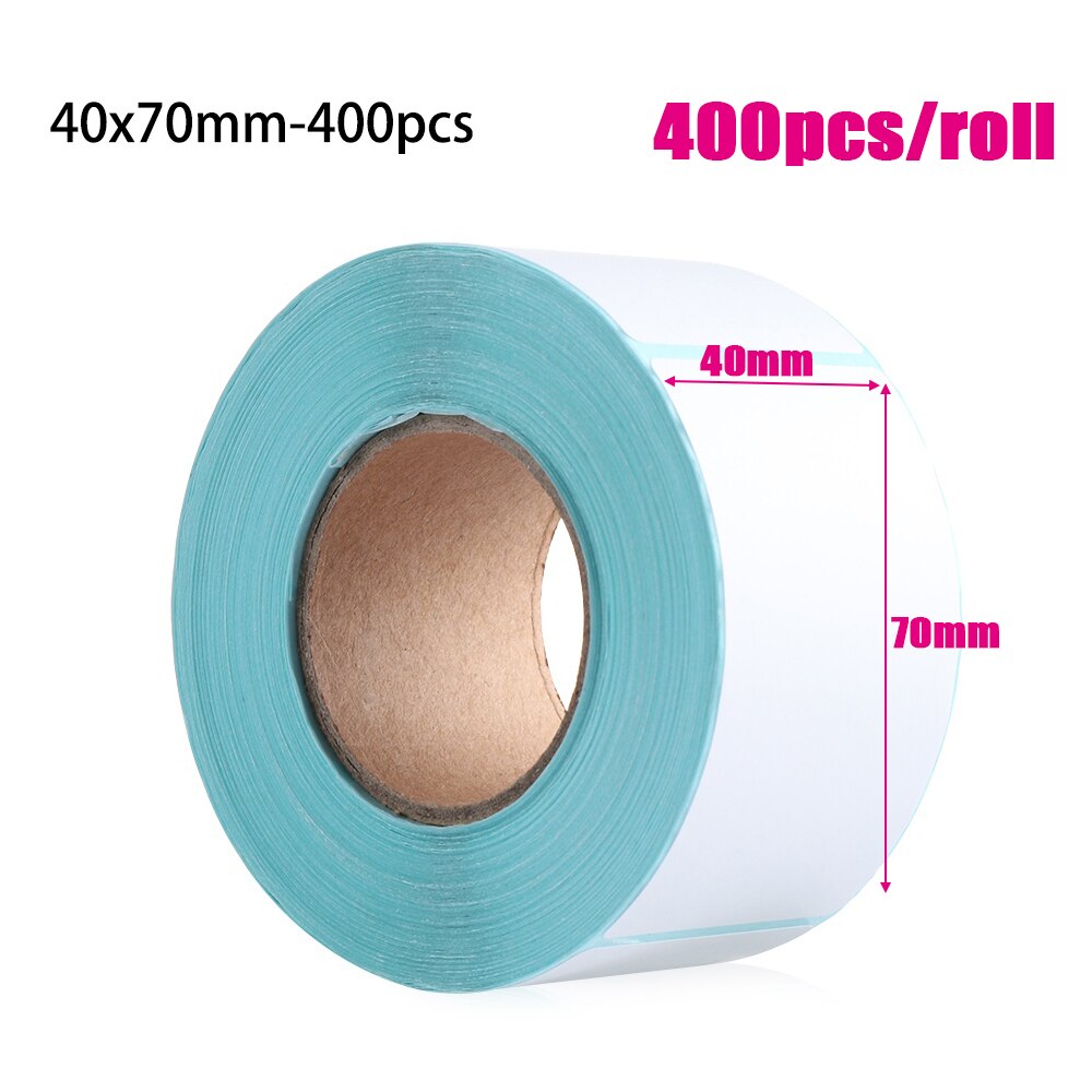 1 rolle Klebe Thermische Etikett Aufkleber Supermarkt Preis Leere Direkt Druck Papier Wasserdicht Paket Schild Druck Liefert: 40x70mm 400Stck