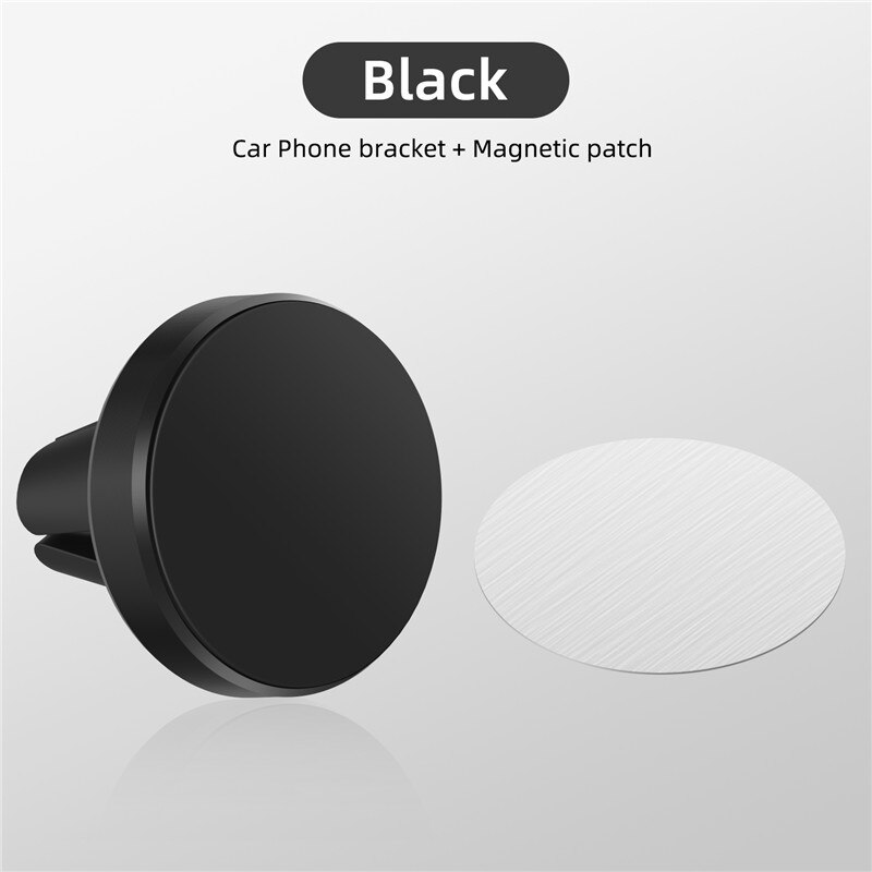 Magnetische Auto Telefoon Houder Air Vent Outlet 360 Graden Rotatie Mount Magneet Telefoon Mobiele Stand Gps Telefoon Beugel Voor Iphone: Black