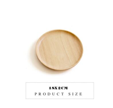 Wood Serving Plate, Wood Square & Round Serving Tray, Fruit Dessert Cake Snack Candy Platter Wooden Bowls: 4