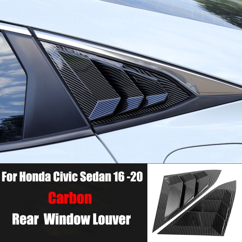 Para Honda Civic 10. a generación Sedan ventana lateral trasera persianas de ventilación de aire Scoop Shades cubierta molduras persianas accesorios de carbono para coche: Verde militar