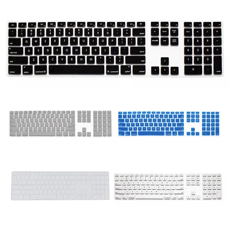 Silicone Thin Keyboard Skin Cover Protector With Numeric Keypad For Apple iMac Black