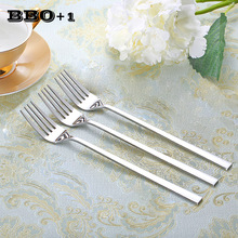 3 stk rustfrit stål middagsgaffel langt håndtag bordgafler sæt koreansk bestik fire fingre salat dessert frugtgafler køkken 8.5 & #39 ;& #39 ;